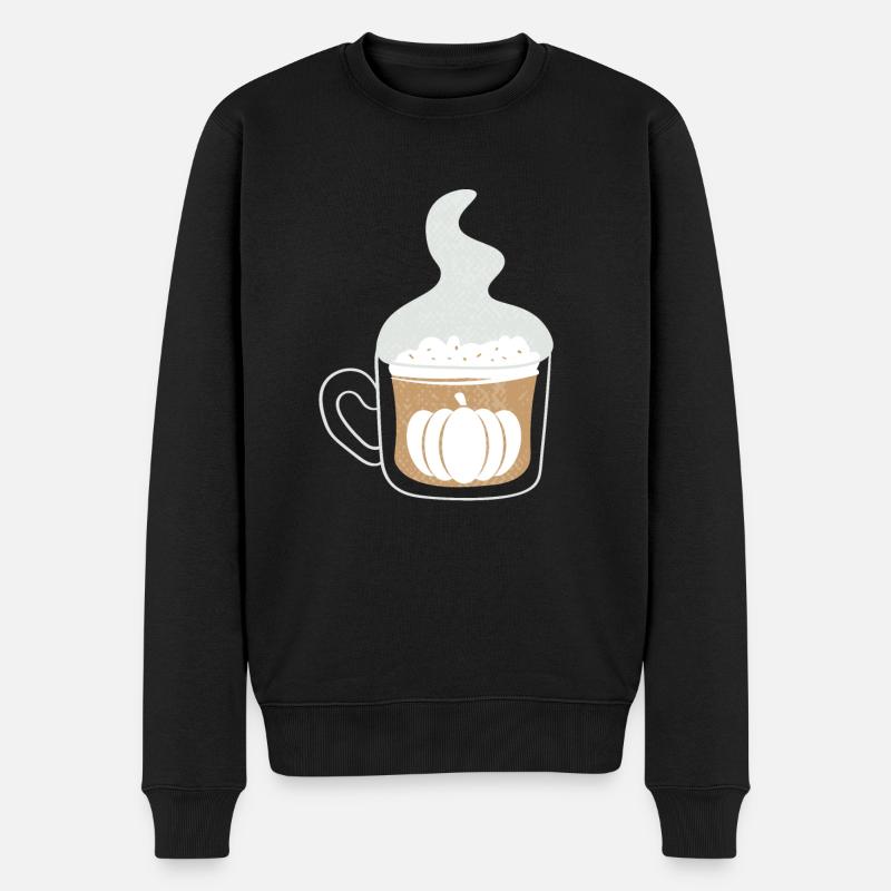 Pumpkin coffee - Männer Premium Bio Pullover - Schwarz