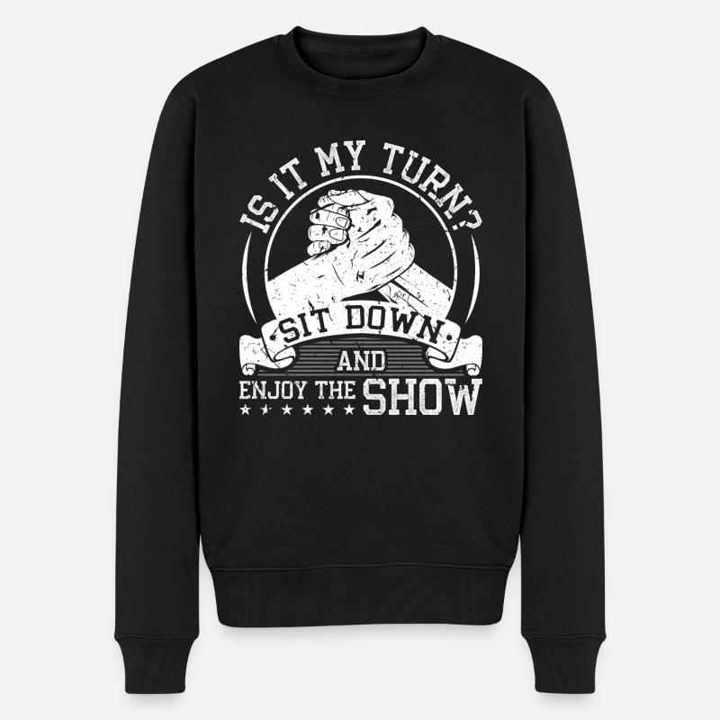 Arm Wrestle - Männer Premium Bio Pullover - Schwarz