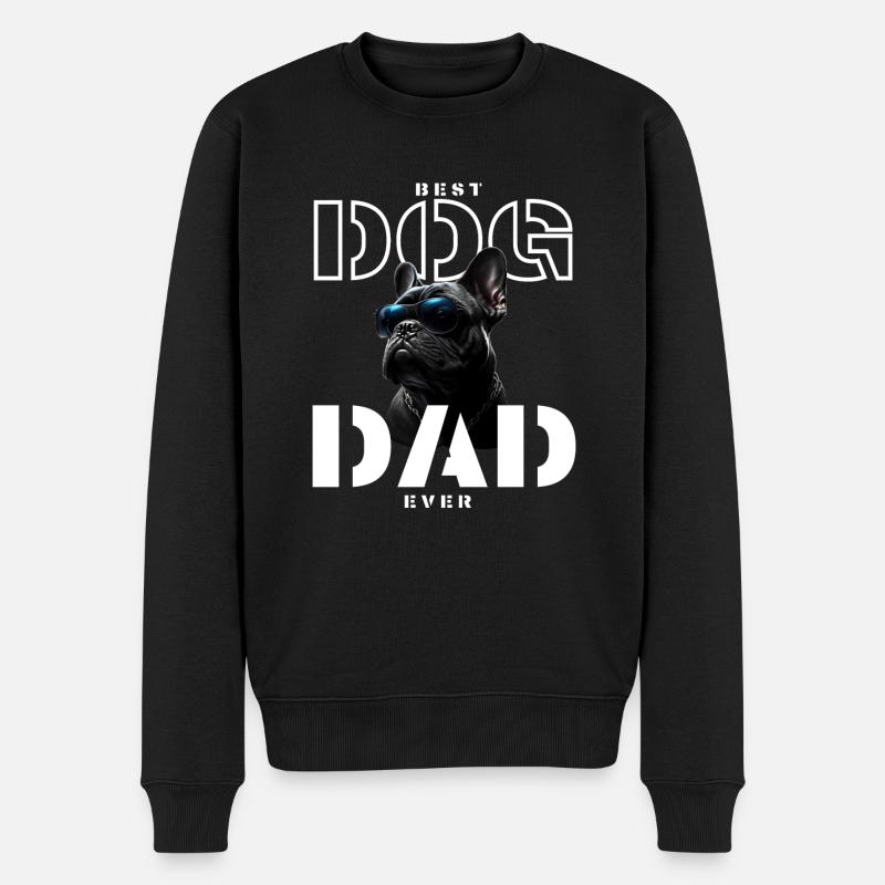 Papa Hund - Männer Premium Bio Pullover - Schwarz