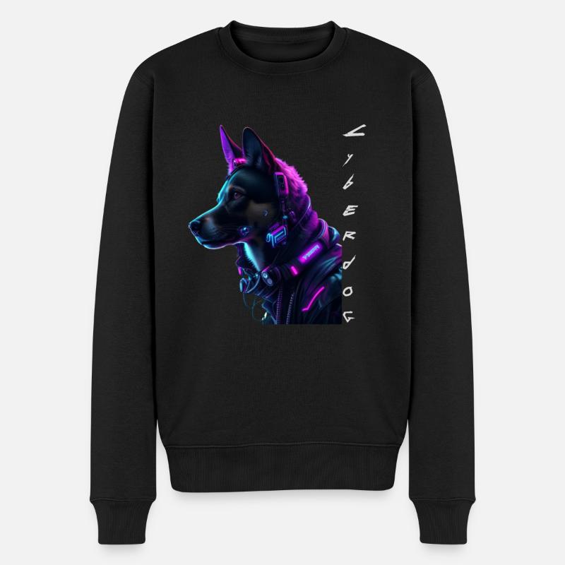 Cyberdog - Männer Premium Bio Pullover - Schwarz