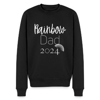 Rainbow Dad 2024 - Regenbogen Papa - Men's Premium Organic Jumper - black - Front - Nico (187cm)