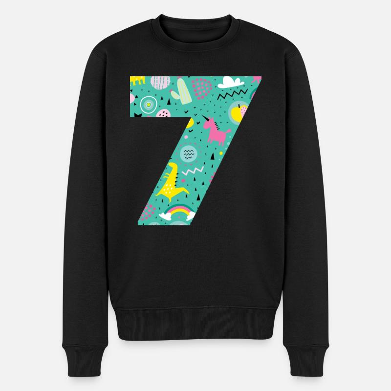 Numéro 7 anniversaire personnalisé - Pull Premium bio Homme - noir