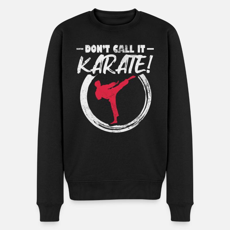 dont call it karate Design for a karate - Männer Premium Bio Pullover - Schwarz