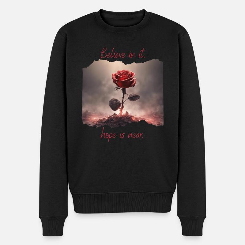 hope is near - Männer Premium Bio Pullover - Schwarz