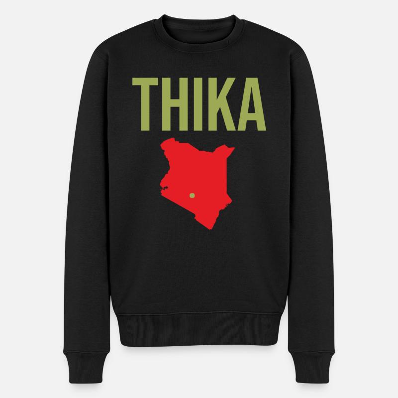 Thika Kenya Souvenir - Männer Premium Bio Pullover - Schwarz