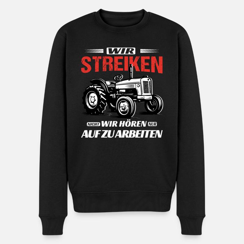 Bauernstreik Protest Landwirte Wir Bauern streiken - Männer Premium Bio Pullover - Schwarz