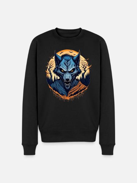 Gruseliges Halloween-partykostüm Werwolf - Men's Premium Organic Jumper - black