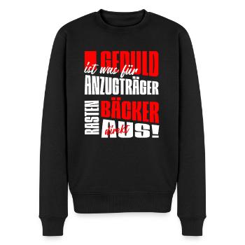 Lustiger Bäcker Spruch - Männer Premium Bio Pullover - Schwarz - Vorne - Nico (187cm)