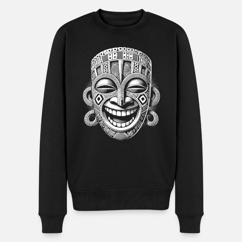Maske - Männer Premium Bio Pullover - Schwarz
