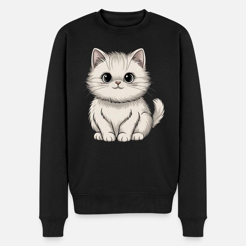 Chat persan - Pull Premium bio Homme - noir
