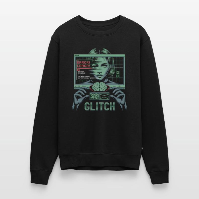 Error Glitch - Futuristic Graphic Tshirt Men's Premium Organic Jumper
