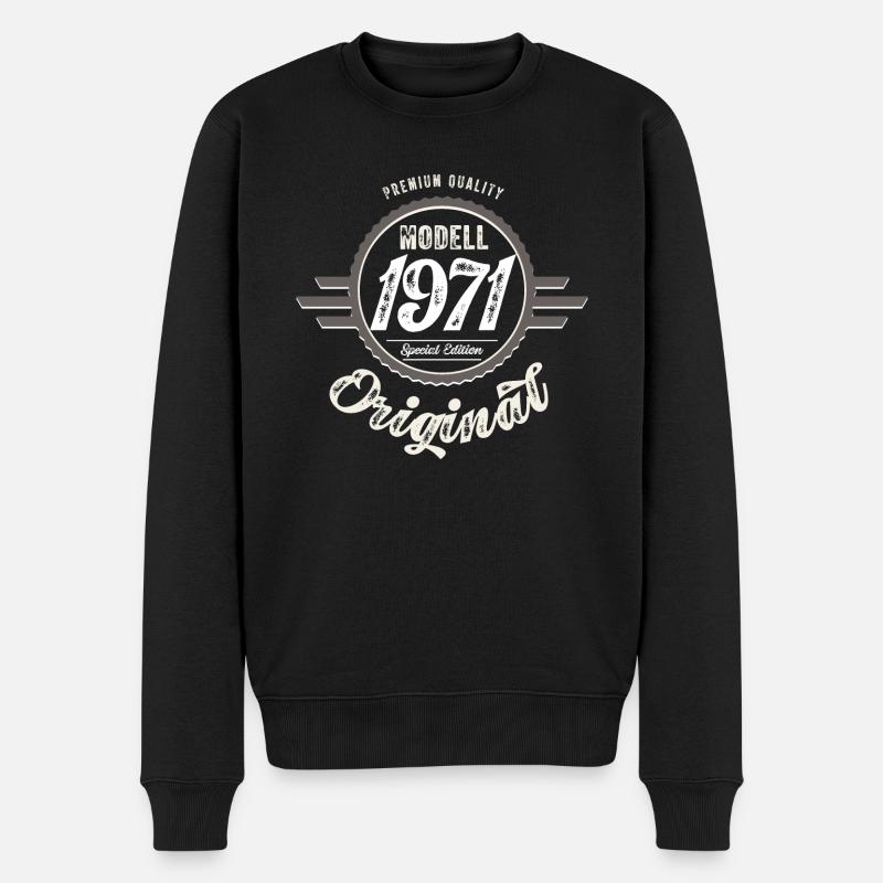 Original Oldtimer Badge Modell 1971 Geburtstag 50 - Männer Premium Bio Pullover - Schwarz