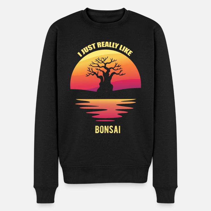 Bonsai - Männer Premium Bio Pullover - Schwarz