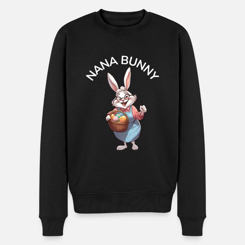 Hase Oma Osterhase Geschenkidee - Männer Premium Bio Pullover - Schwarz