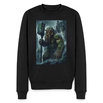 Riese Mythologie Giant Geschenk - Männer Premium Bio Pullover - Schwarz - Vorne - Nico (187cm)