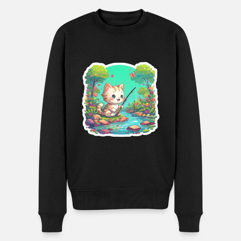 Cadeau Ange Chat - Pull Premium bio Homme - noir