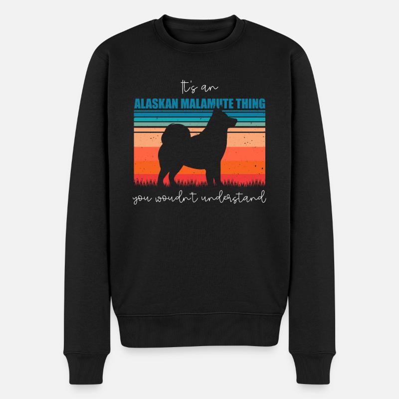Chien Malamute d’Alaska - Pull Premium bio Homme - noir