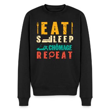 Cadeau drôle chômage chômeur humour sans emploi - Pull Premium bio Homme - noir - Devant - Nico (187cm)