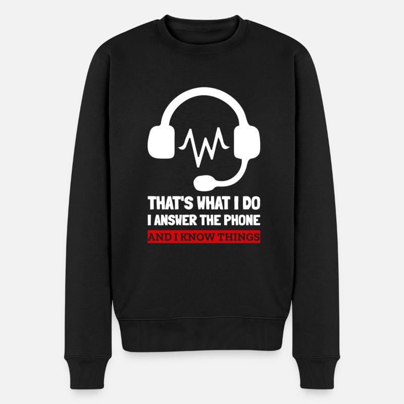 Customer Service Representative Call Center Agent - Men's Premium Organic Jumper - black