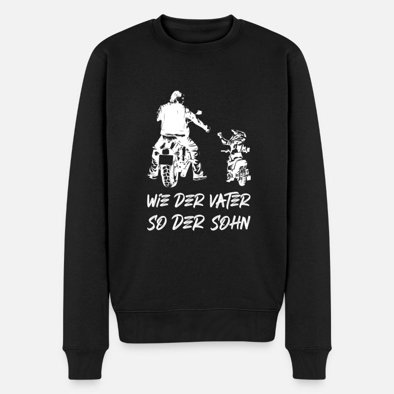 Wie Der Vater So Der Sohn - Motorrad Motocross - Männer Premium Bio Pullover - Schwarz