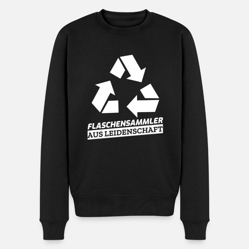 Pfandsammler Pfand Leergut Flaschensammler Spruch - Männer Premium Bio Pullover - Schwarz