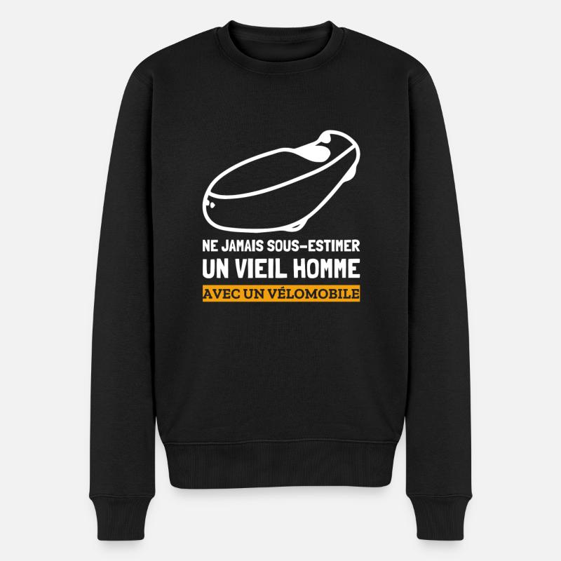 Homme Vélomobile Velomobil Vélo Couché Cadeau - Männer Premium Bio Pullover - Schwarz