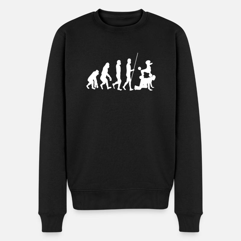 Pudel Evolution Pudelhalter Pudelbesitzer - Männer Premium Bio Pullover - Schwarz