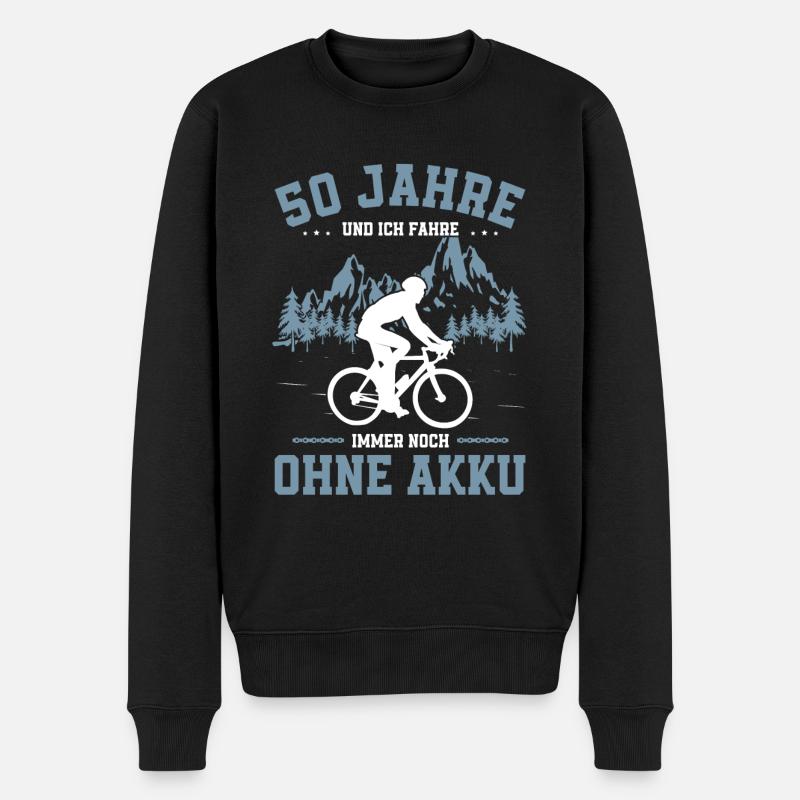 BIKE Fahrrad Geburtstag 50 Jahre Geschenkidee - Männer Premium Bio Pullover - Schwarz