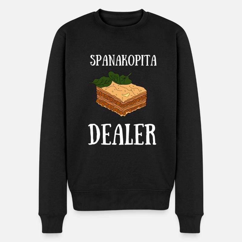 Spanakopita Greek Food Greece Greek - Männer Premium Bio Pullover - Schwarz