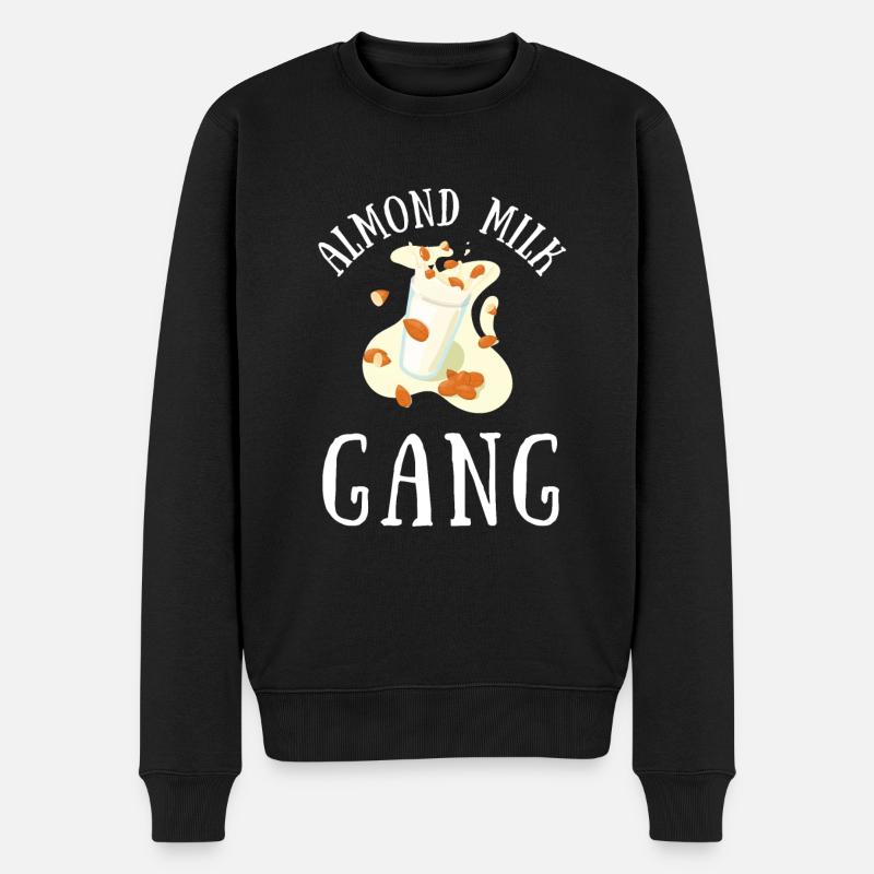 Almond Milk Dairy Free Vegan Milk Plant Based - Männer Premium Bio Pullover - Schwarz