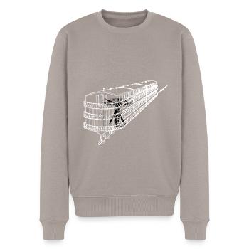 Les transports en commun se tiennent à l’écart de - Pull Premium bio Homme - taupe - Devant - Nico (187cm)