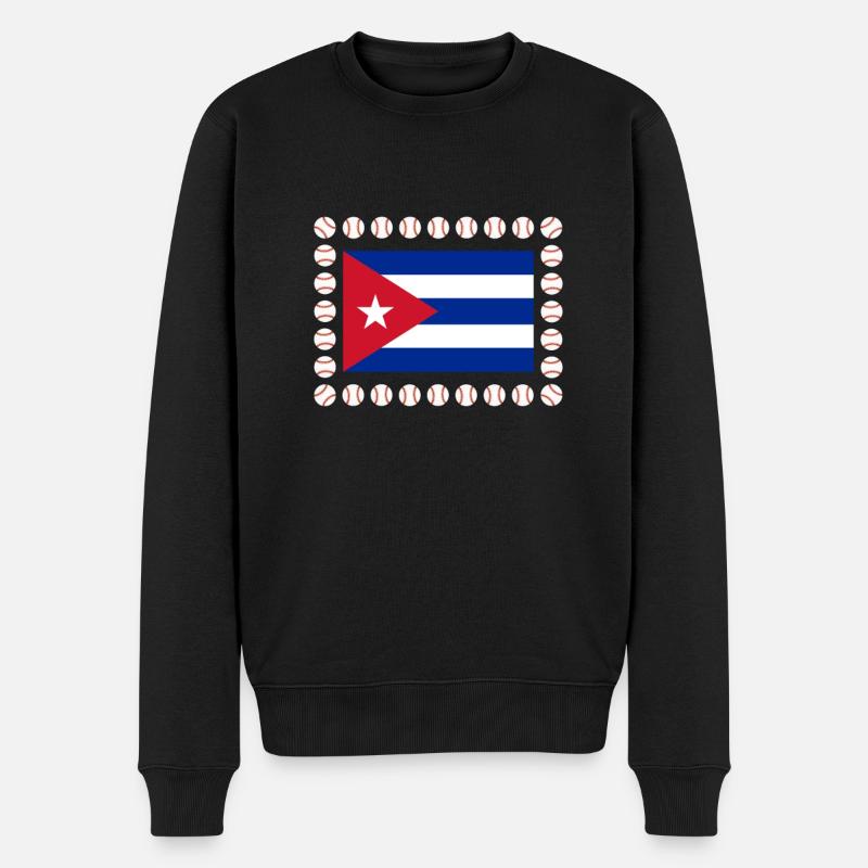 Latino Cuban Cuba Baseball - Männer Premium Bio Pullover - Schwarz
