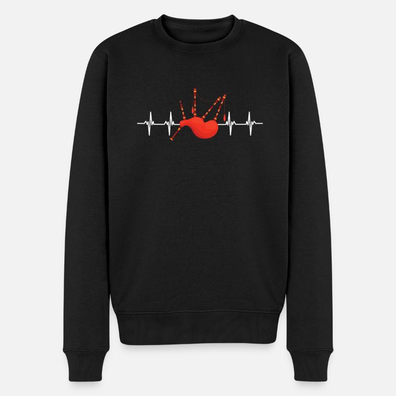 Bagpipe Teacher Player Scotsman Bagpiping - Männer Premium Bio Pullover - Schwarz