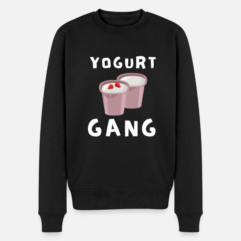 Probiotics Dairy Products, Frozen Yogurt - Männer Premium Bio Pullover - Schwarz
