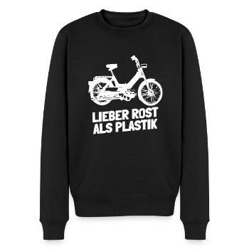 DDR Moped Oldtimer Roller Mofa Scooter 2 Takter - Männer Premium Bio Pullover - Schwarz - Vorne - Nico (187cm)