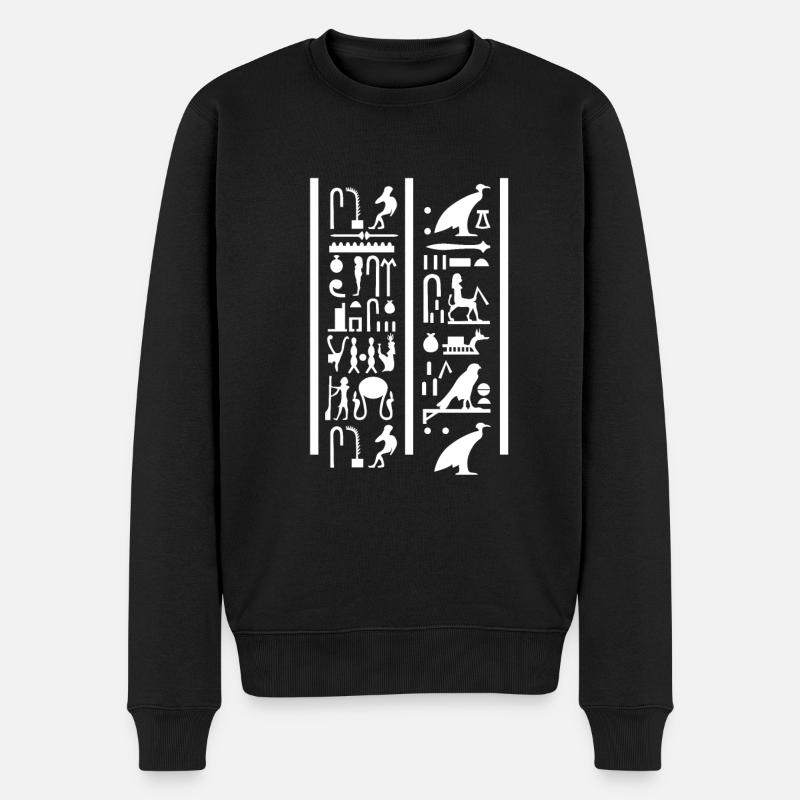 Hiéroglyphes égyptologue, Égypte ancienne - Pull Premium bio Homme - noir