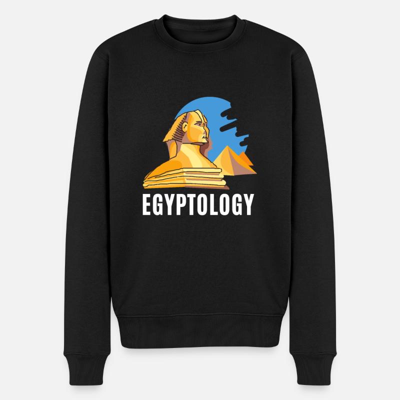 Hieroglyphics Egyptologist, Ancient Egyptian - Männer Premium Bio Pullover - Schwarz