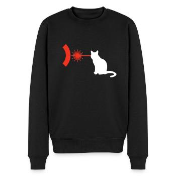 Cat With Laser Eyes - Männer Premium Bio Pullover - Schwarz - Vorne - Nico (187cm)
