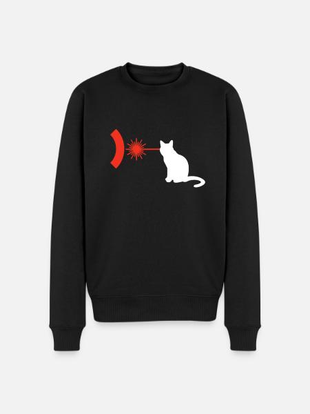 Cat With Laser Eyes - Men's Premium Organic Jumper - black