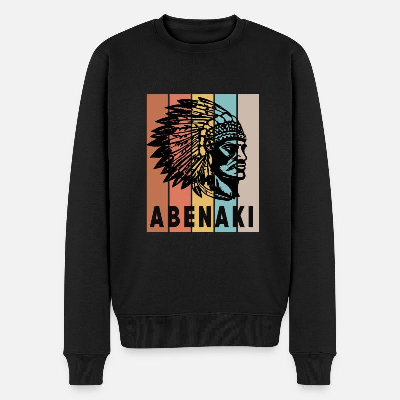 Amérindien Abénakis - Pull Premium bio Homme - noir