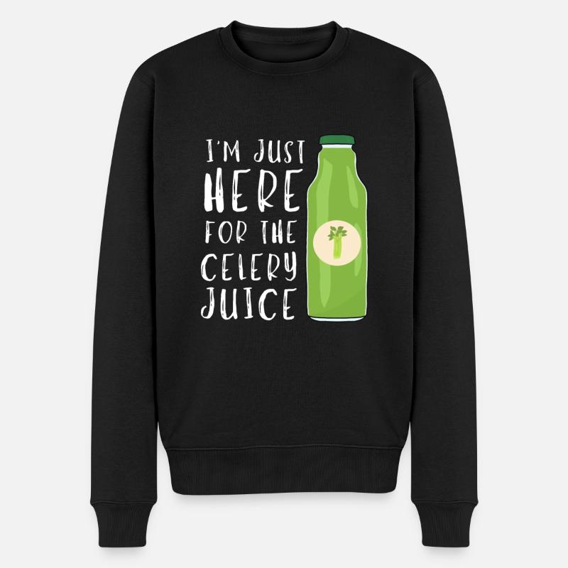 Vegan Vegetarian Veggie Organic Celery Juice - Männer Premium Bio Pullover - Schwarz