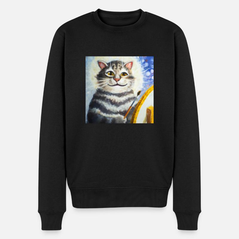 Histoire de l’art du chat - Pull Premium bio Homme - noir