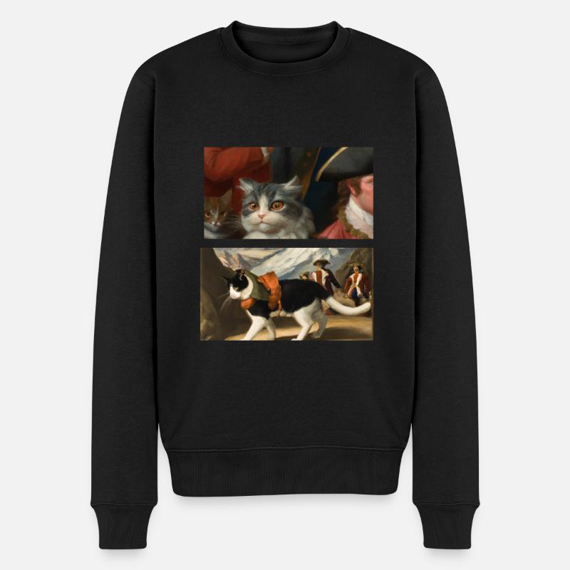 Histoire de l’art du chat - Pull Premium bio Homme - noir