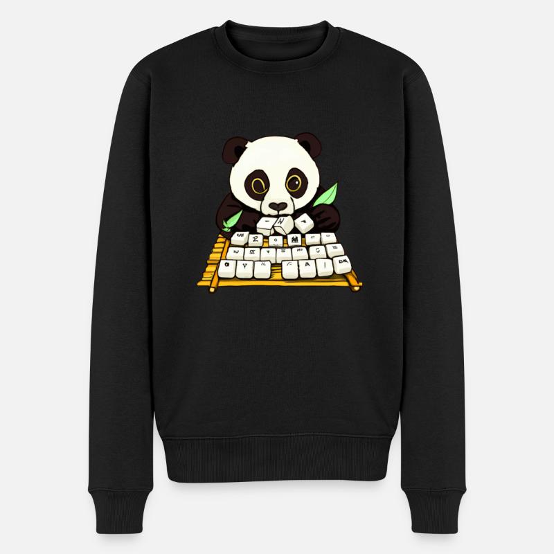 Cats Playing Mahjong - Männer Premium Bio Pullover - Schwarz