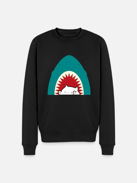 Chat mangeur de requins - Pull Premium bio Homme - noir