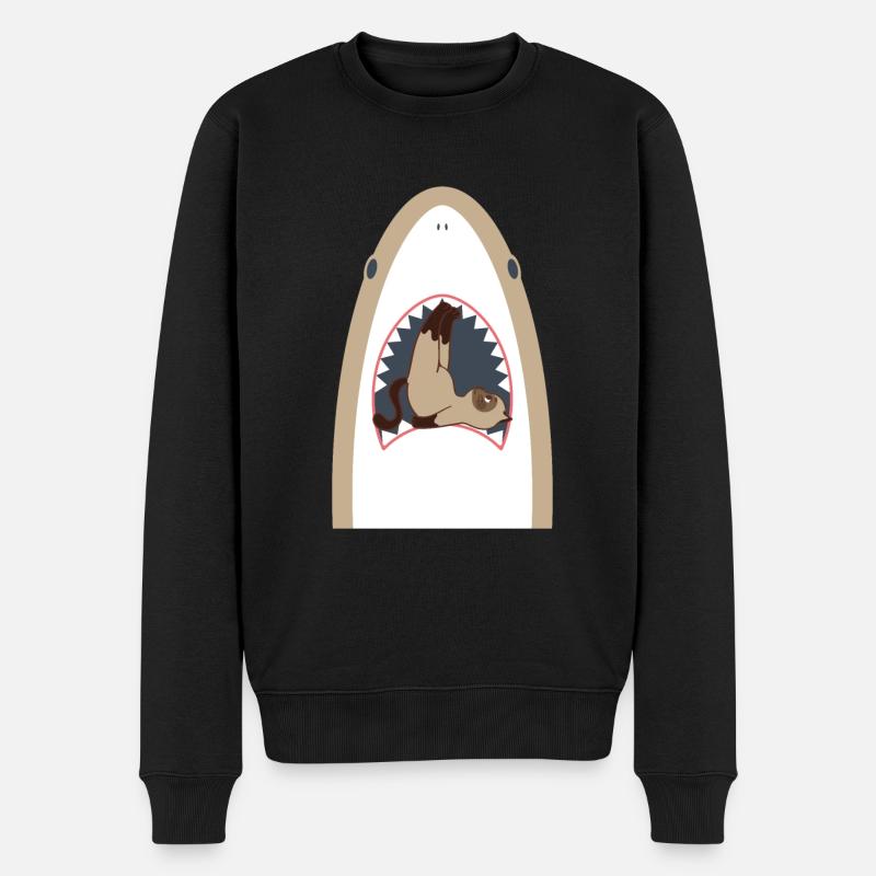 Chat mangeur de requins - Pull Premium bio Homme - noir
