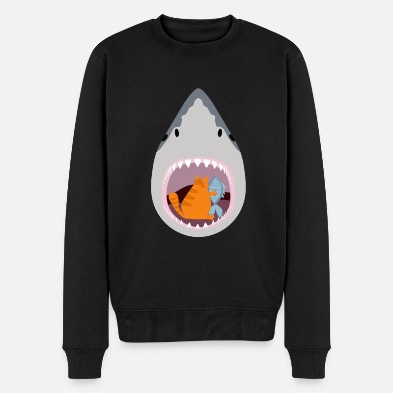 Chat mangeur de requins - Pull Premium bio Homme - noir