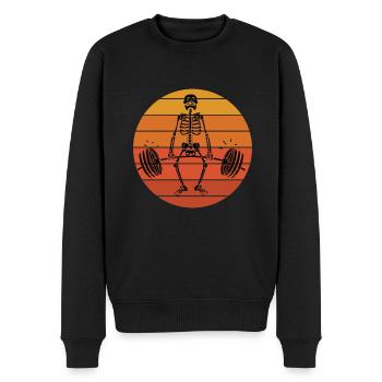 Weight Lifting Power Snatch - Men's Premium Organic Jumper - black - Front - Nico (187cm)