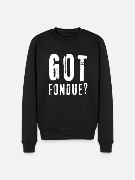 Swiss Cheese Fondue - Men's Premium Organic Jumper - black