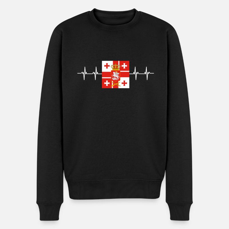 Drapeau géorgien - Pull Premium bio Homme - noir